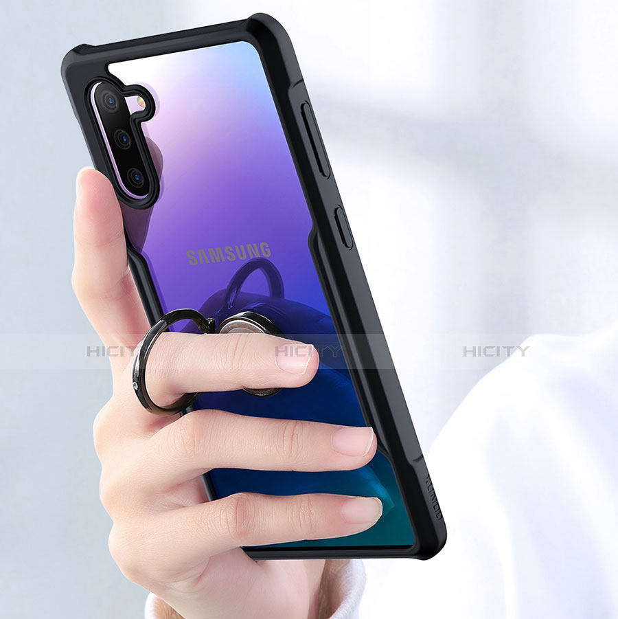 Silikon Hülle Handyhülle Rahmen Schutzhülle Durchsichtig Transparent Spiegel 360 Grad mit Magnetisch Fingerring Ständer für Samsung Galaxy Note 10