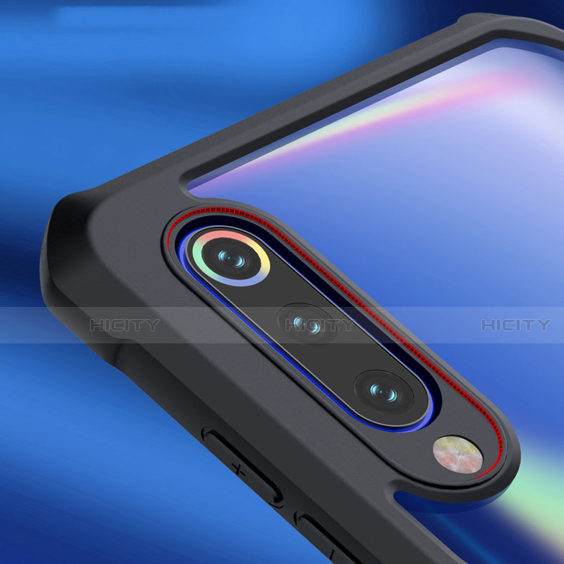 Silikon Hülle Handyhülle Rahmen Schutzhülle Durchsichtig Transparent Spiegel 360 Grad mit Magnetisch Fingerring Ständer für Xiaomi Mi 9 Lite groß