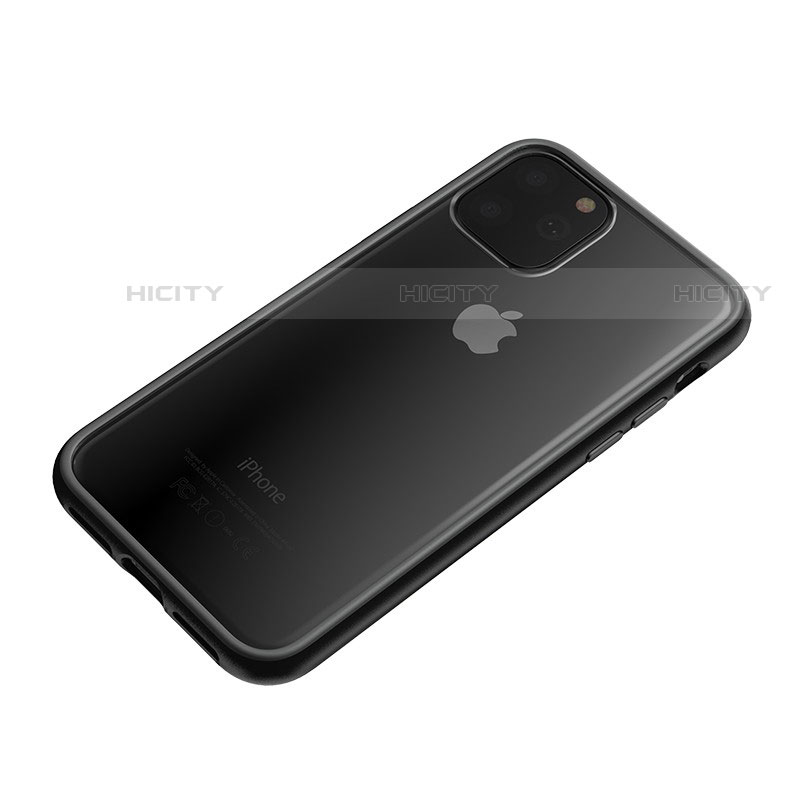 Silikon Hülle Handyhülle Rahmen Schutzhülle Durchsichtig Transparent Spiegel für Apple iPhone 11 Pro Schwarz