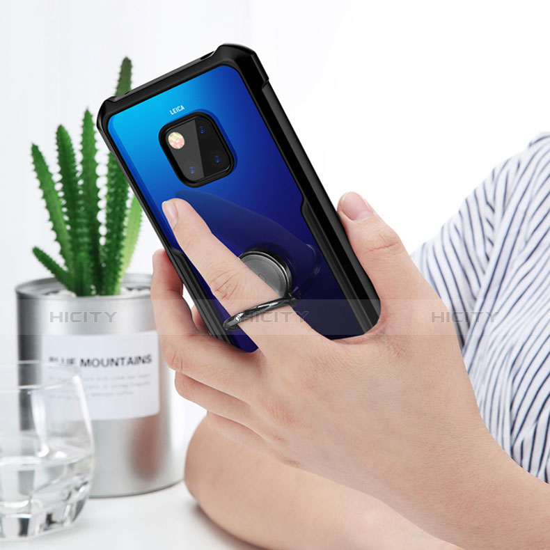 Silikon Hülle Handyhülle Rahmen Schutzhülle Durchsichtig Transparent Spiegel für Huawei Mate 20 Pro Schwarz