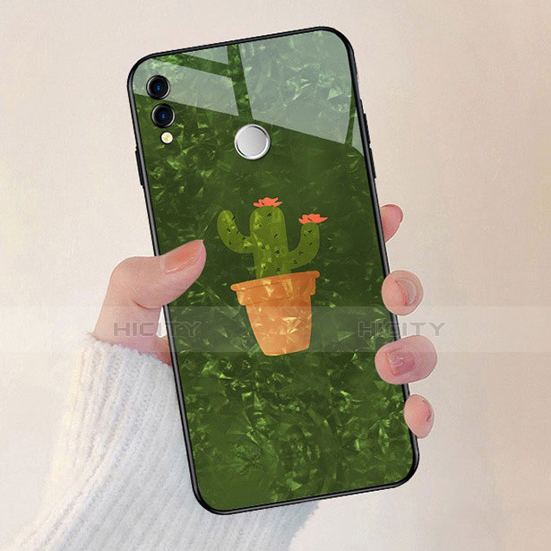 Silikon Hülle Handyhülle Rahmen Schutzhülle Spiegel Blumen für Huawei Honor 8X Grün