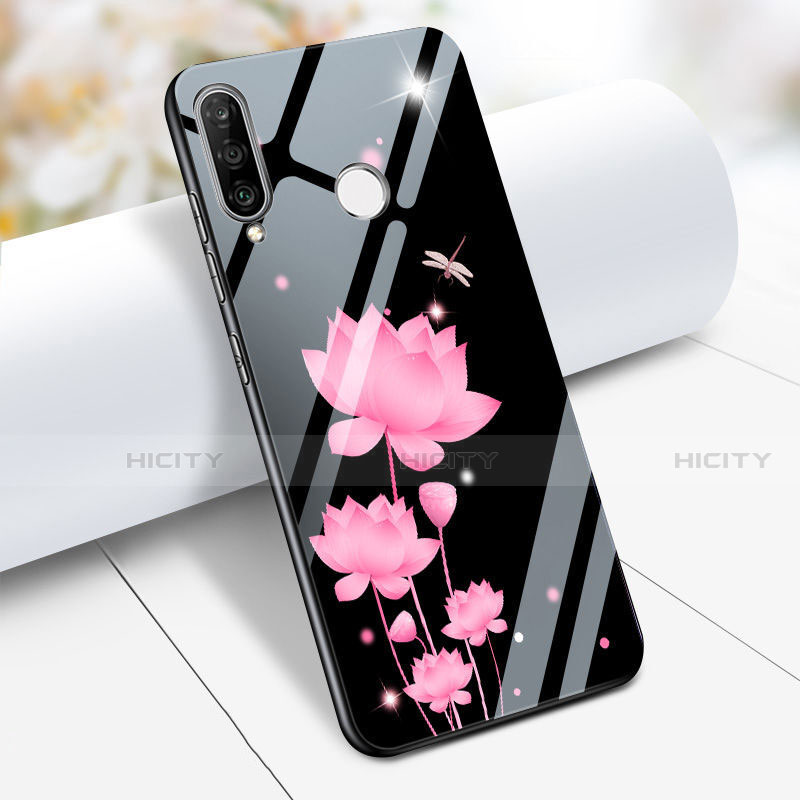 Silikon Hülle Handyhülle Rahmen Schutzhülle Spiegel Blumen für Huawei Nova 4e Rosa