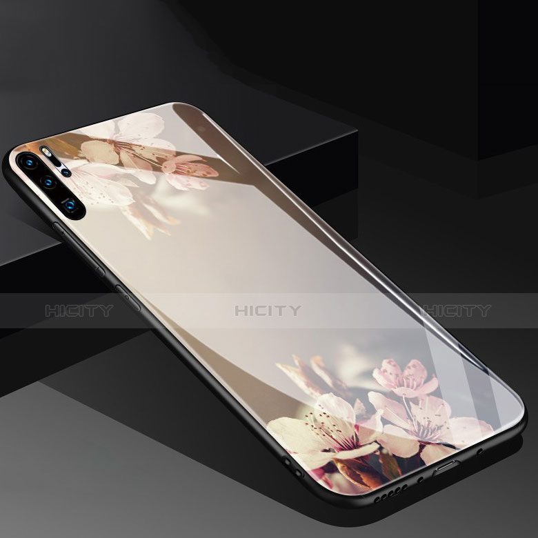 Silikon Hülle Handyhülle Rahmen Schutzhülle Spiegel Blumen für Huawei P30 Pro New Edition Gold