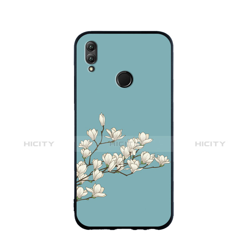 Silikon Hülle Handyhülle Rahmen Schutzhülle Spiegel Blumen S02 für Huawei Honor 10 Lite Cyan