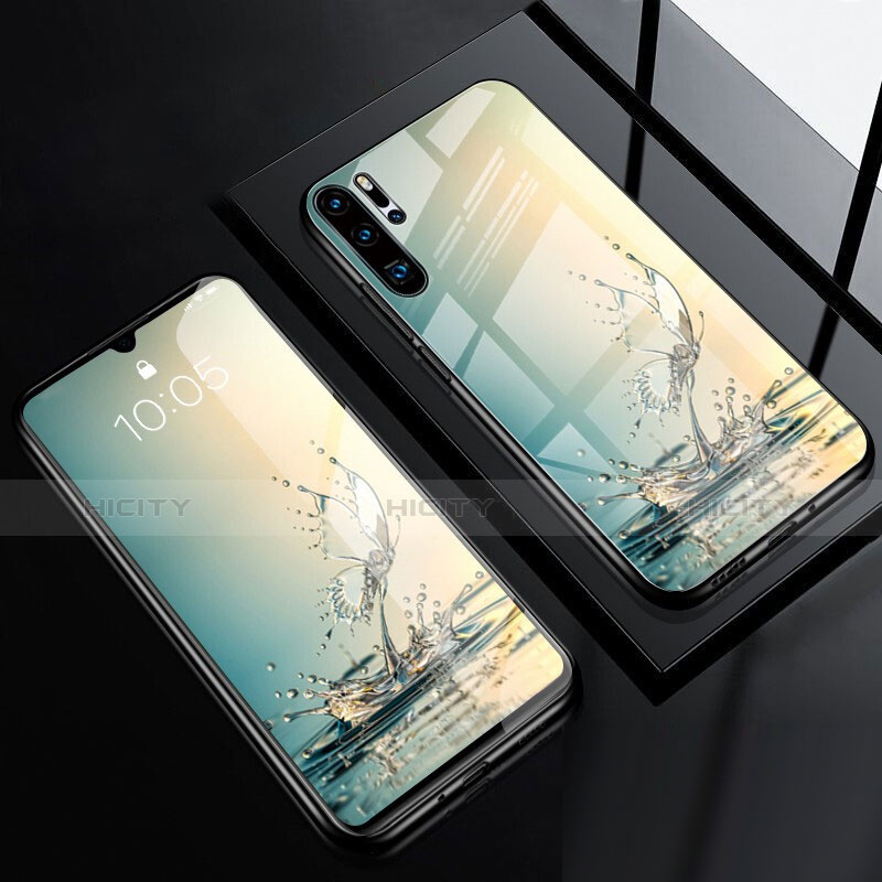 Silikon Hülle Handyhülle Rahmen Schutzhülle Spiegel Schmetterling für Huawei P30 Pro New Edition Grün