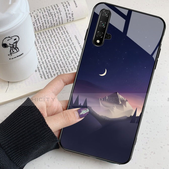 Silikon Hülle Handyhülle Rahmen Schutzhülle Spiegel Sternenhimmel für Huawei Nova 5T Schwarz