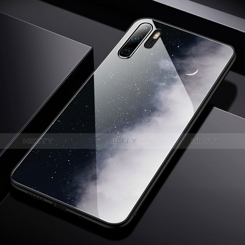 Silikon Hülle Handyhülle Rahmen Schutzhülle Spiegel Sternenhimmel für Huawei P30 Pro New Edition Weiß