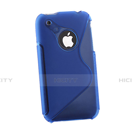 Silikon Hülle Handyhülle S-Line Schutzhülle Durchsichtig Transparent für Apple iPhone 3G 3GS Blau