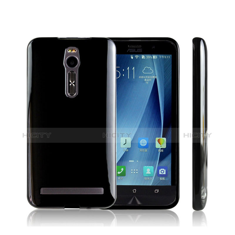 Silikon Hülle Handyhülle S-Line Schutzhülle Durchsichtig Transparent für Asus Zenfone 2 ZE551ML ZE550ML Schwarz