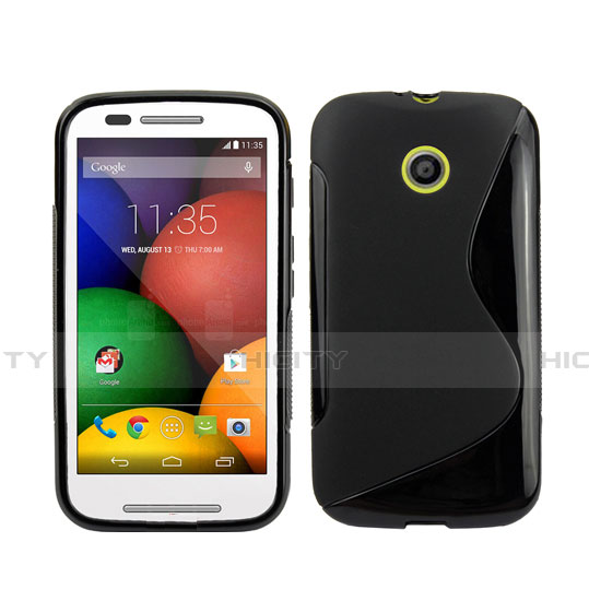 Silikon Hülle Handyhülle S-Line Schutzhülle für Motorola Moto E XT1021 Schwarz