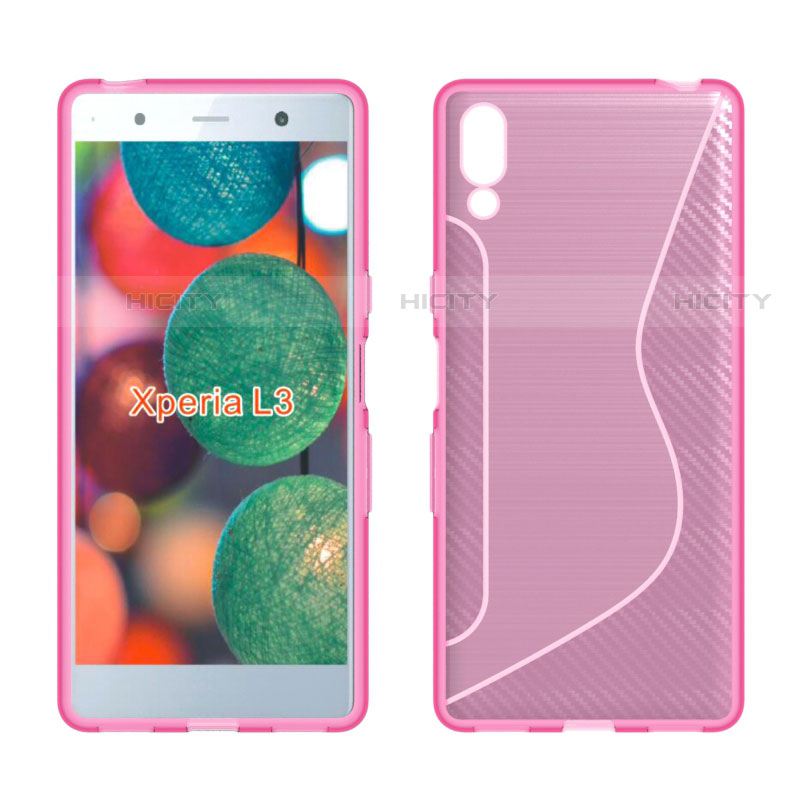 Silikon Hülle Handyhülle S-Line Schutzhülle Tasche Durchsichtig Transparent für Sony Xperia L3 Rosa