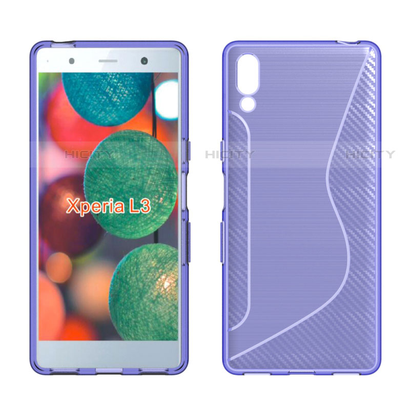 Silikon Hülle Handyhülle S-Line Schutzhülle Tasche Durchsichtig Transparent für Sony Xperia L3 Violett