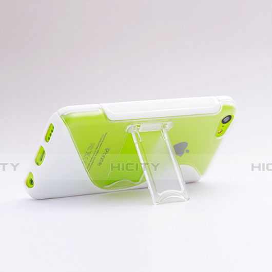 Silikon Hülle Handyhülle S-Line Stand Schutzhülle Durchsichtig Transparent für Apple iPhone 5C Weiß