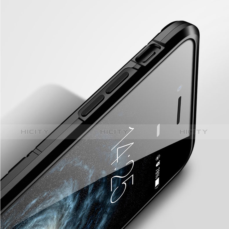 Silikon Hülle Handyhülle Stand Schutzhülle Durchsichtig Transparent Matt für Apple iPhone 8 Plus Schwarz