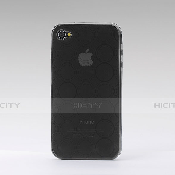 Silikon Hülle Handyhülle TPU Schutzhülle Kreis für Apple iPhone 4S Grau