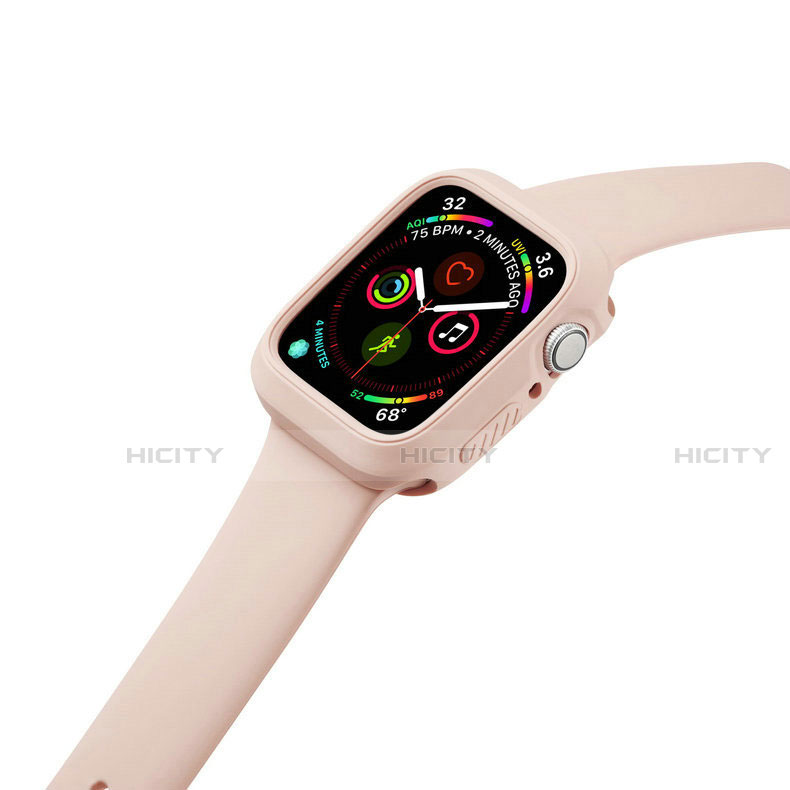 Silikon Hülle Handyhülle Ultra Dünn Flexible Schutzhülle 360 Grad Ganzkörper Tasche für Apple iWatch 5 40mm Orange