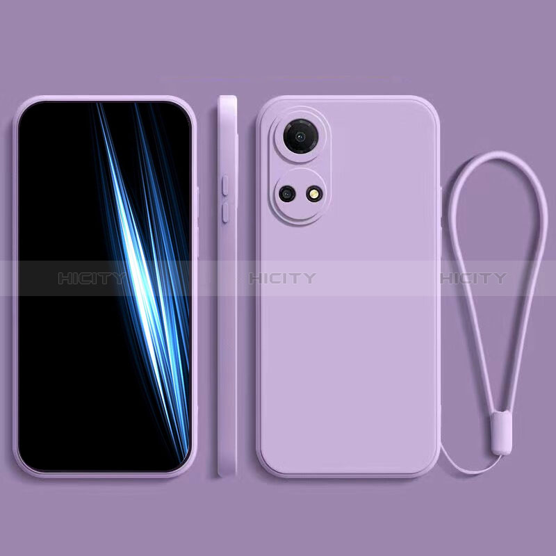 Silikon Hülle Handyhülle Ultra Dünn Flexible Schutzhülle 360 Grad Ganzkörper Tasche für Huawei Honor X7 Violett Plus