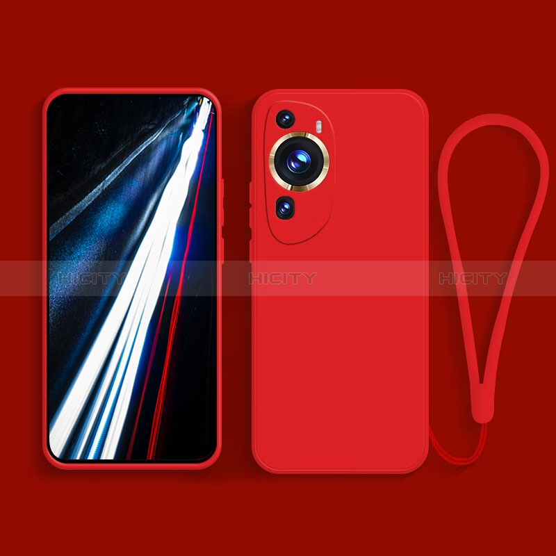 Silikon Hülle Handyhülle Ultra Dünn Flexible Schutzhülle 360 Grad Ganzkörper Tasche für Huawei P60 Art Rot