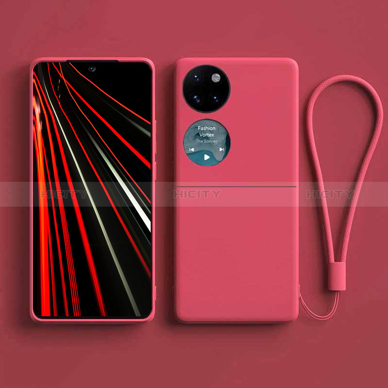 Silikon Hülle Handyhülle Ultra Dünn Flexible Schutzhülle 360 Grad Ganzkörper Tasche für Huawei P60 Pocket Pink Plus