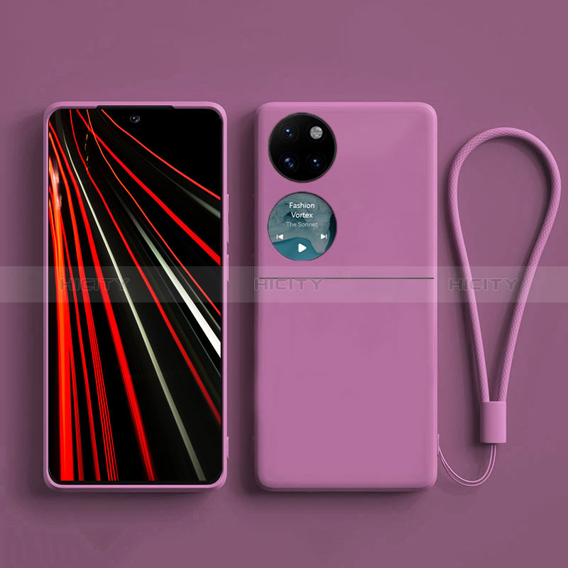 Silikon Hülle Handyhülle Ultra Dünn Flexible Schutzhülle 360 Grad Ganzkörper Tasche für Huawei Pocket S Violett Plus