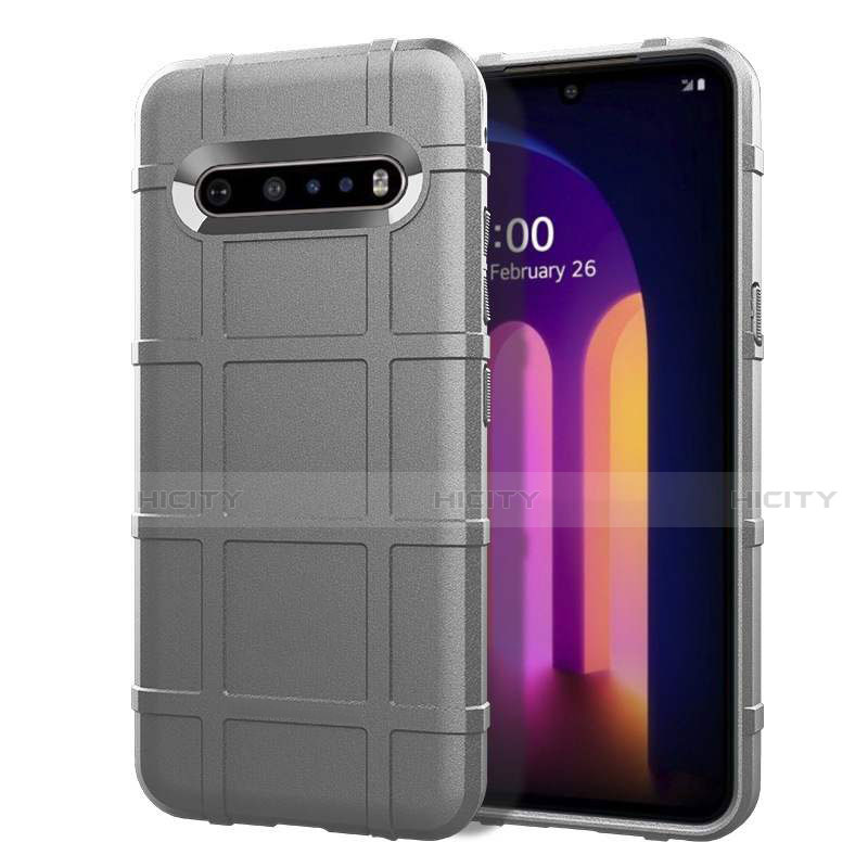 Silikon Hülle Handyhülle Ultra Dünn Flexible Schutzhülle 360 Grad Ganzkörper Tasche für LG V60 ThinQ 5G Grau