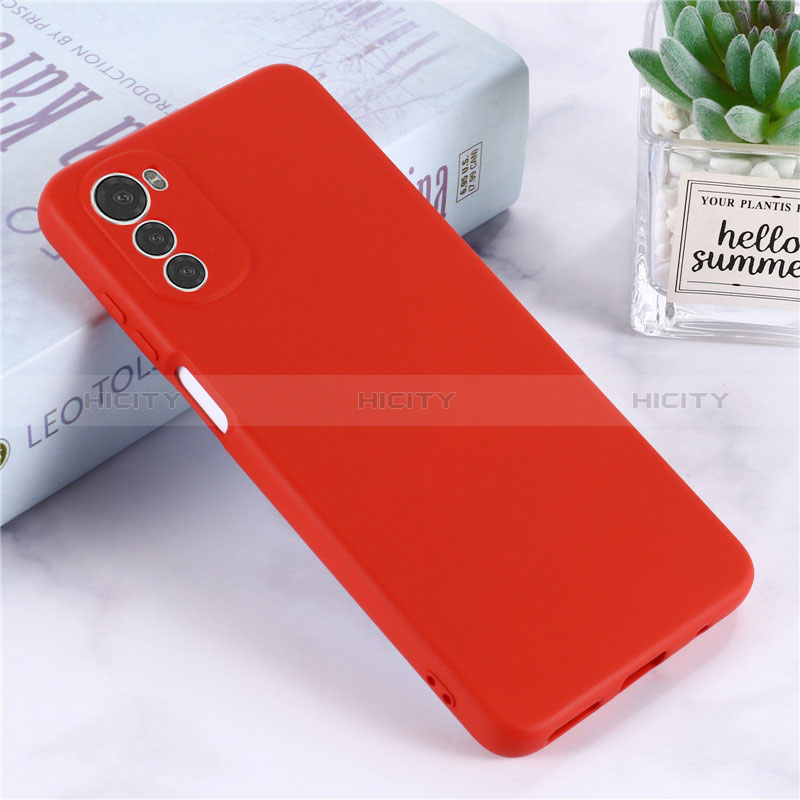 Silikon Hülle Handyhülle Ultra Dünn Flexible Schutzhülle 360 Grad Ganzkörper Tasche für Motorola Moto E32 Rot Plus