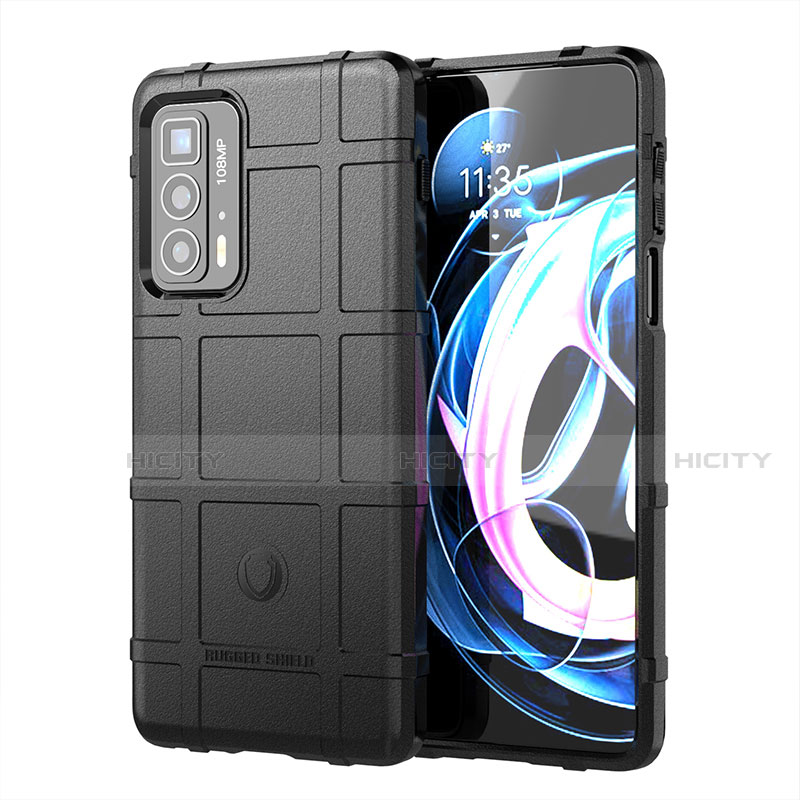 Silikon Hülle Handyhülle Ultra Dünn Flexible Schutzhülle 360 Grad Ganzkörper Tasche für Motorola Moto Edge 20 Pro 5G Schwarz