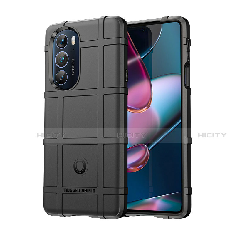 Silikon Hülle Handyhülle Ultra Dünn Flexible Schutzhülle 360 Grad Ganzkörper Tasche für Motorola Moto Edge 30 Pro 5G Schwarz Plus