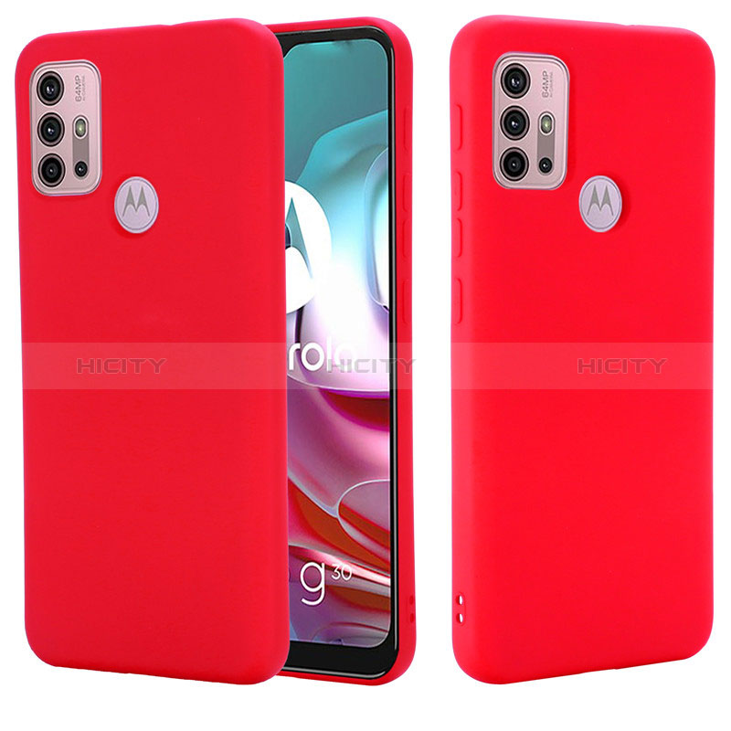 Silikon Hülle Handyhülle Ultra Dünn Flexible Schutzhülle 360 Grad Ganzkörper Tasche für Motorola Moto G10 Rot Plus