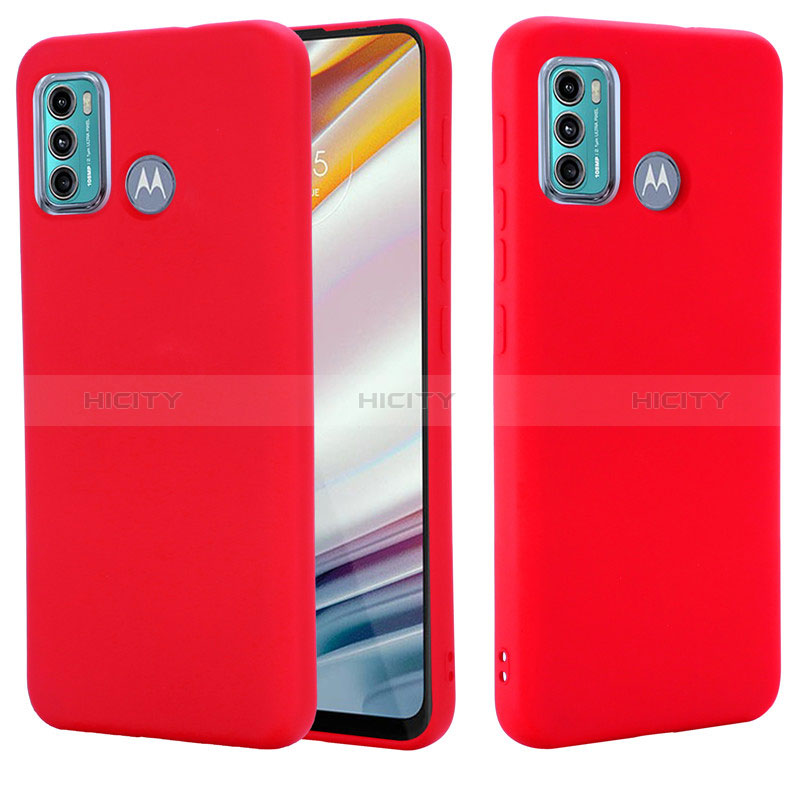 Silikon Hülle Handyhülle Ultra Dünn Flexible Schutzhülle 360 Grad Ganzkörper Tasche für Motorola Moto G60 Rot