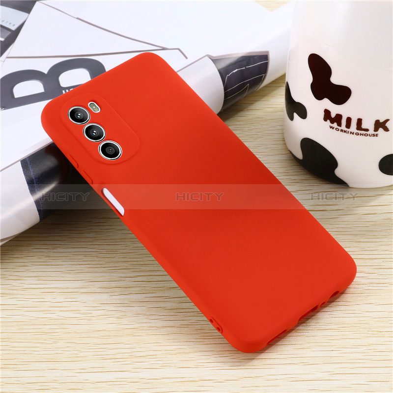 Silikon Hülle Handyhülle Ultra Dünn Flexible Schutzhülle 360 Grad Ganzkörper Tasche für Motorola Moto G82 5G Rot