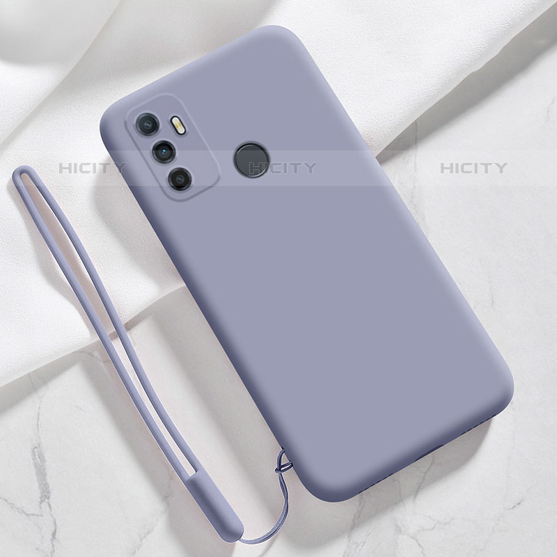 Silikon Hülle Handyhülle Ultra Dünn Flexible Schutzhülle 360 Grad Ganzkörper Tasche für Oppo A11s Lavendel Grau Plus