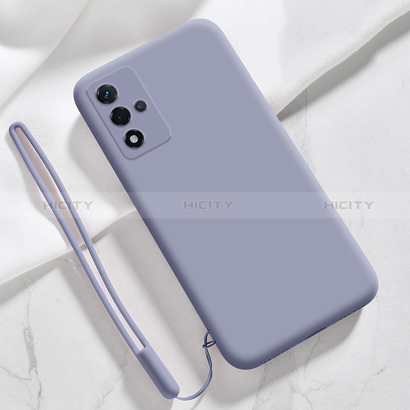 Silikon Hülle Handyhülle Ultra Dünn Flexible Schutzhülle 360 Grad Ganzkörper Tasche für Oppo A93s 5G Lavendel Grau Plus