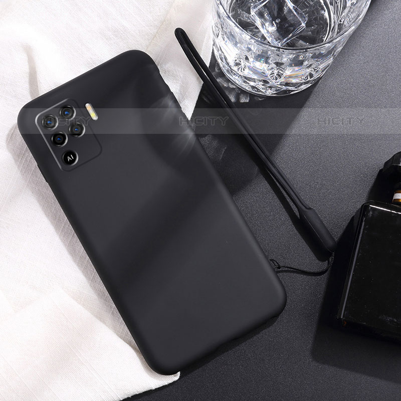 Silikon Hülle Handyhülle Ultra Dünn Flexible Schutzhülle 360 Grad Ganzkörper Tasche für Oppo F19 Pro Schwarz