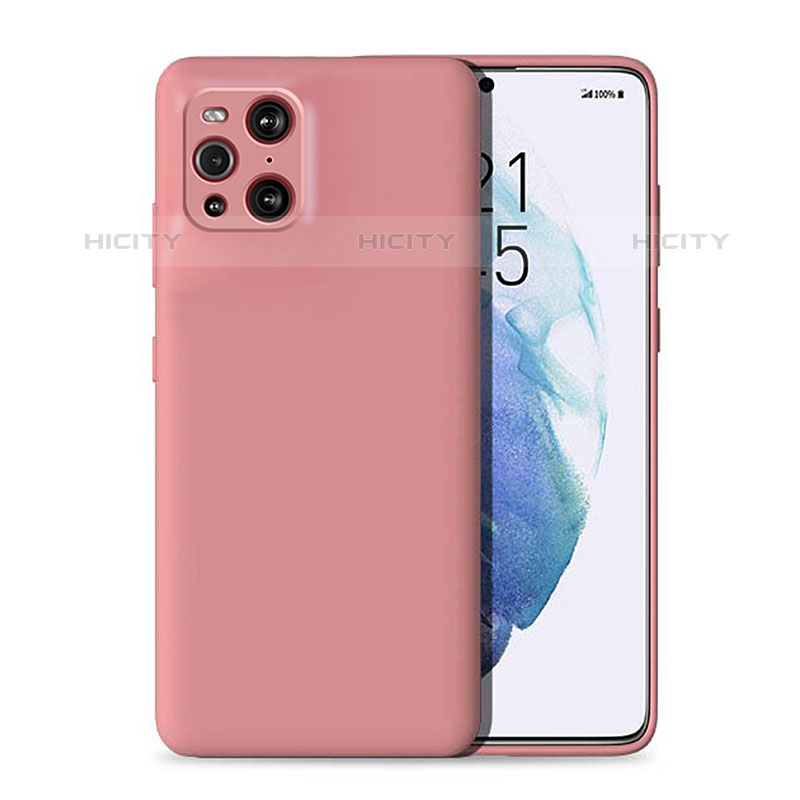 Silikon Hülle Handyhülle Ultra Dünn Flexible Schutzhülle 360 Grad Ganzkörper Tasche für Oppo Find X3 Pro 5G Rosa