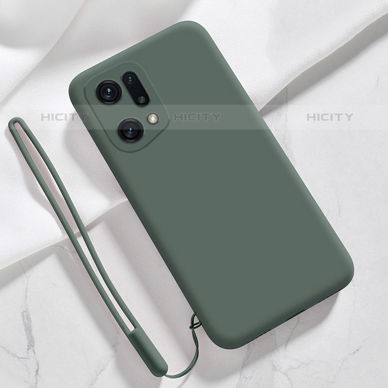 Silikon Hülle Handyhülle Ultra Dünn Flexible Schutzhülle 360 Grad Ganzkörper Tasche für Oppo Find X5 Pro 5G Nachtgrün