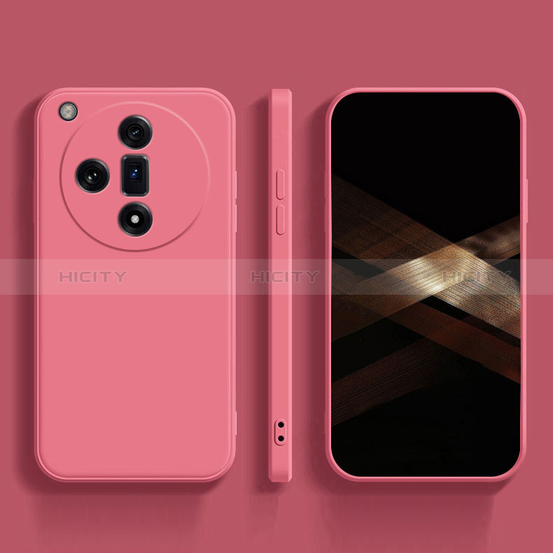 Silikon Hülle Handyhülle Ultra Dünn Flexible Schutzhülle 360 Grad Ganzkörper Tasche für Oppo Find X7 Ultra 5G Pink