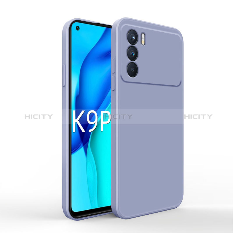 Silikon Hülle Handyhülle Ultra Dünn Flexible Schutzhülle 360 Grad Ganzkörper Tasche für Oppo K9 Pro 5G Lavendel Grau