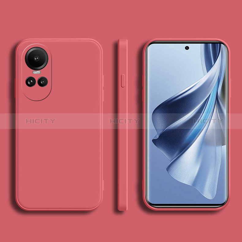 Silikon Hülle Handyhülle Ultra Dünn Flexible Schutzhülle 360 Grad Ganzkörper Tasche für Oppo Reno10 5G Rot Plus