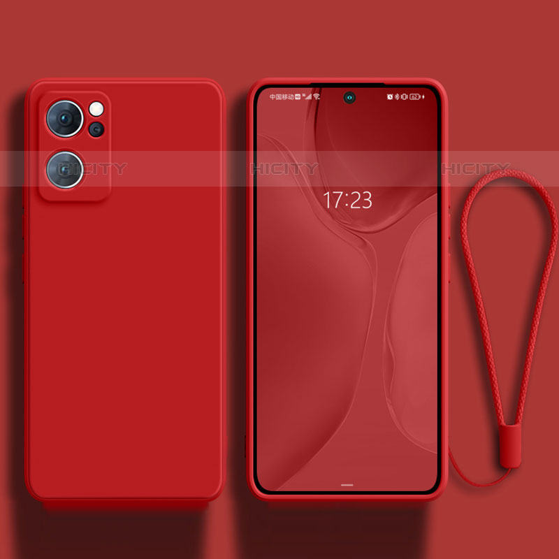 Silikon Hülle Handyhülle Ultra Dünn Flexible Schutzhülle 360 Grad Ganzkörper Tasche für Oppo Reno7 SE 5G Rot