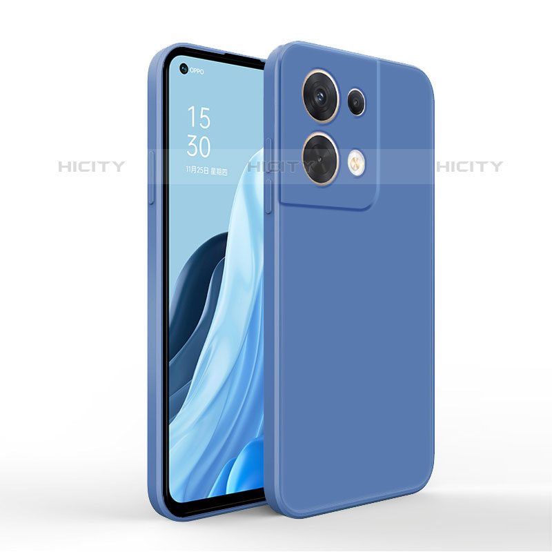 Silikon Hülle Handyhülle Ultra Dünn Flexible Schutzhülle 360 Grad Ganzkörper Tasche für Oppo Reno8 Pro+ Plus 5G Blau