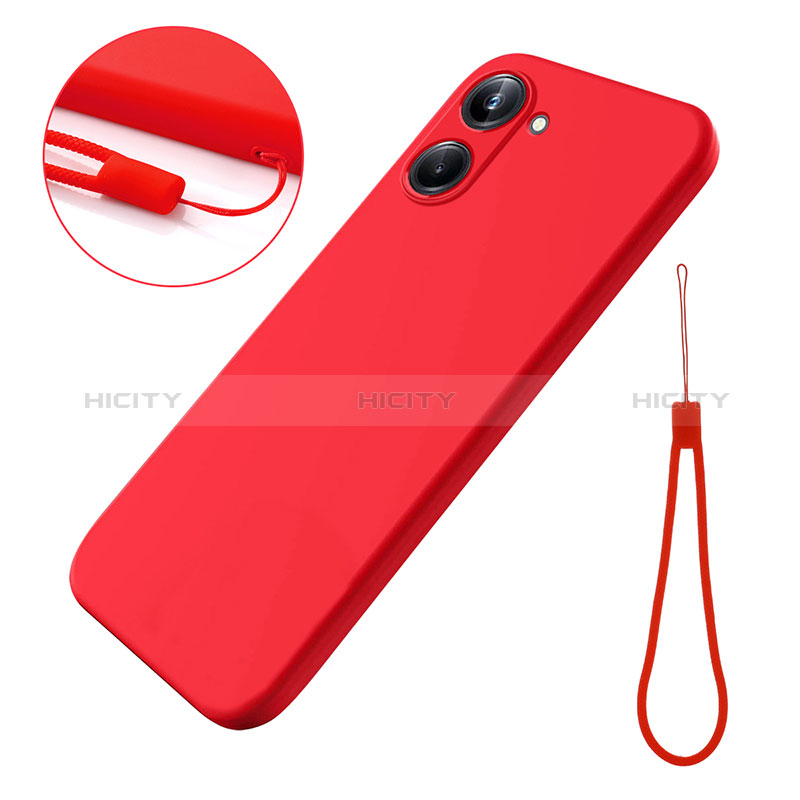 Silikon Hülle Handyhülle Ultra Dünn Flexible Schutzhülle 360 Grad Ganzkörper Tasche für Realme 10 4G Rot Plus