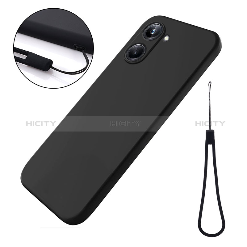 Silikon Hülle Handyhülle Ultra Dünn Flexible Schutzhülle 360 Grad Ganzkörper Tasche für Realme 10 Pro 5G Schwarz Plus