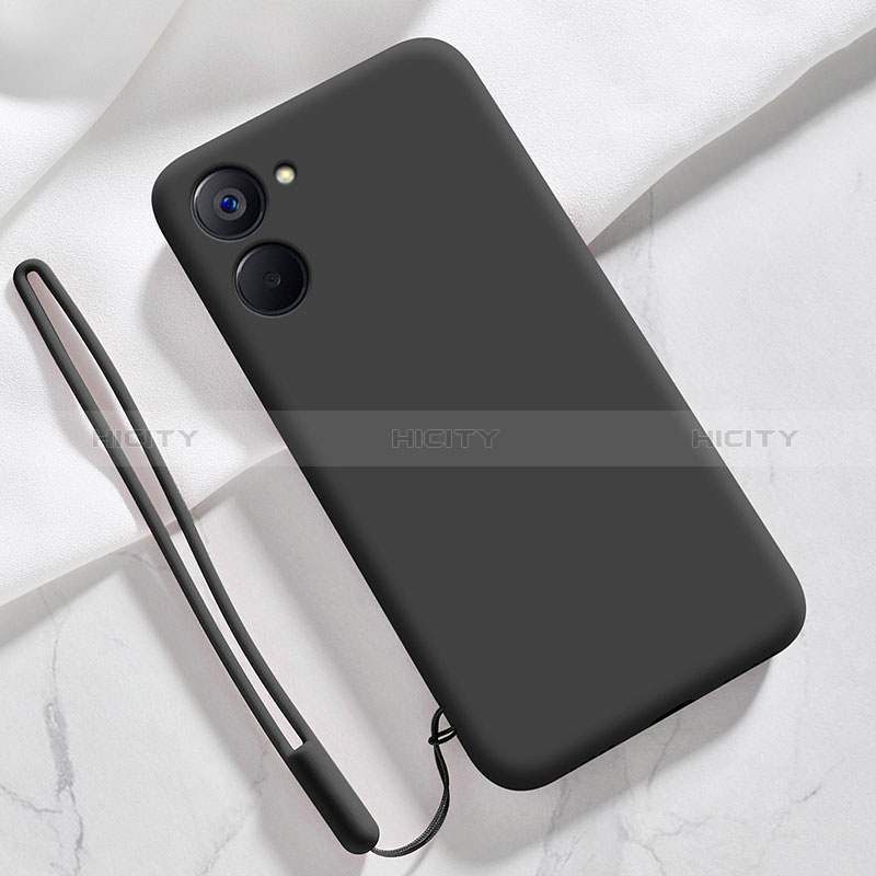 Silikon Hülle Handyhülle Ultra Dünn Flexible Schutzhülle 360 Grad Ganzkörper Tasche für Realme 10S 5G Schwarz