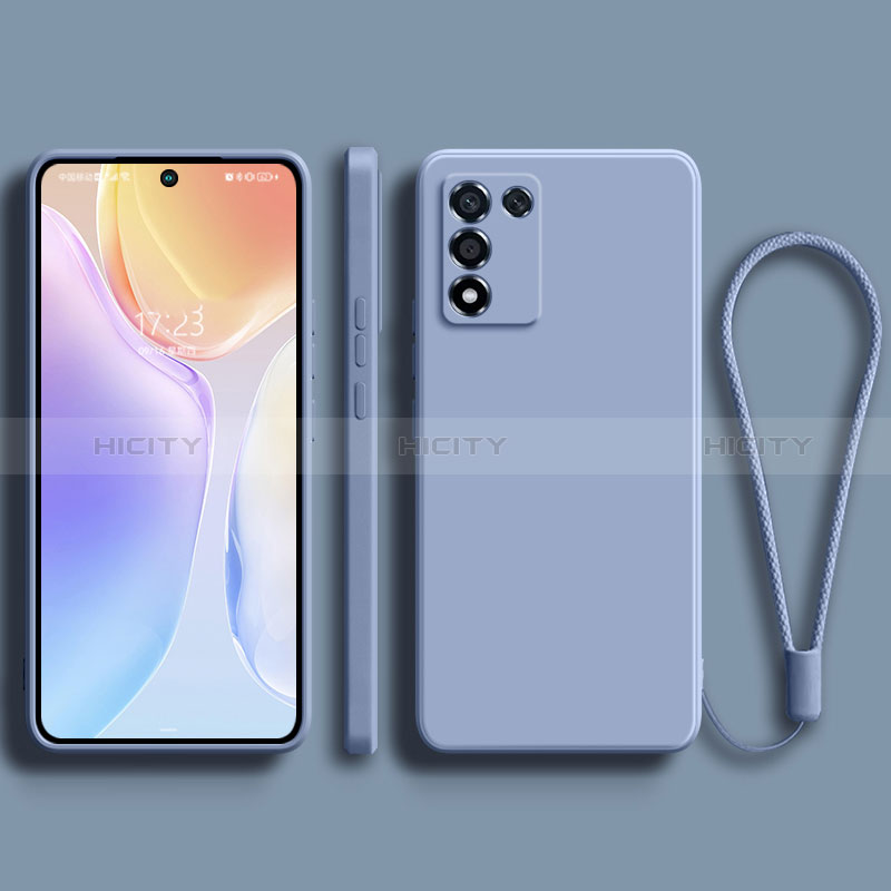 Silikon Hülle Handyhülle Ultra Dünn Flexible Schutzhülle 360 Grad Ganzkörper Tasche für Realme Q3s 5G Lavendel Grau