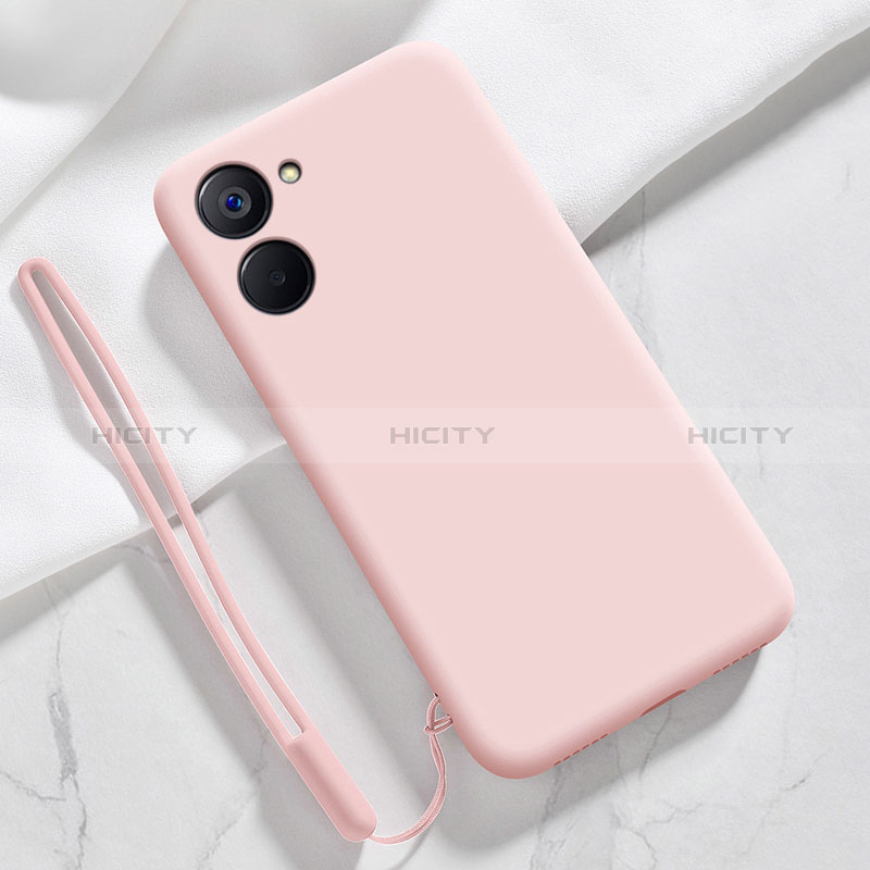 Silikon Hülle Handyhülle Ultra Dünn Flexible Schutzhülle 360 Grad Ganzkörper Tasche für Realme Q5x 5G Rosa