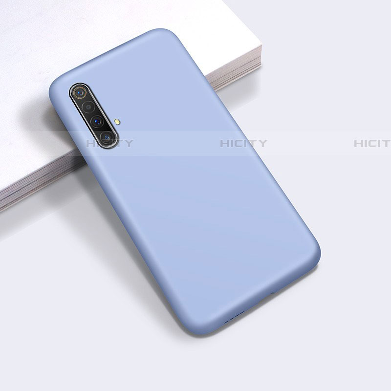 Silikon Hülle Handyhülle Ultra Dünn Flexible Schutzhülle 360 Grad Ganzkörper Tasche für Realme X50 5G Hellblau