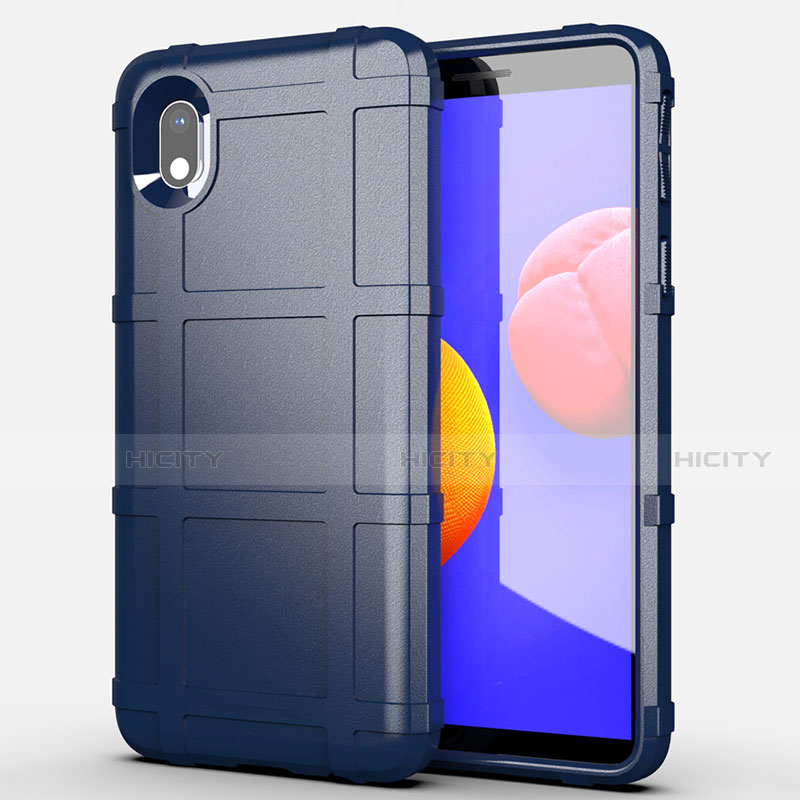 Silikon Hülle Handyhülle Ultra Dünn Flexible Schutzhülle 360 Grad Ganzkörper Tasche für Samsung Galaxy A01 Core Blau