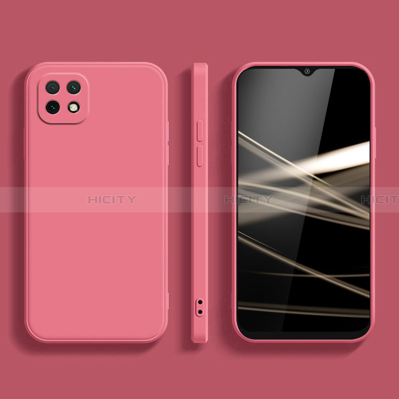 Silikon Hülle Handyhülle Ultra Dünn Flexible Schutzhülle 360 Grad Ganzkörper Tasche für Samsung Galaxy A22 5G Pink Plus