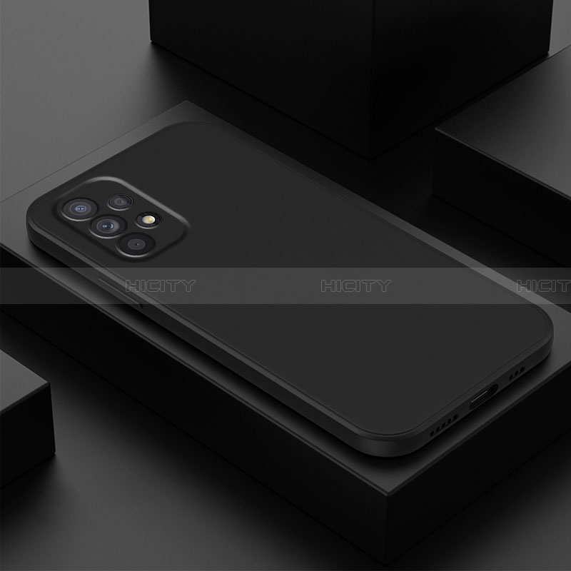 Silikon Hülle Handyhülle Ultra Dünn Flexible Schutzhülle 360 Grad Ganzkörper Tasche für Samsung Galaxy A23 4G Schwarz Plus